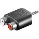 Goobay 11604 Audio-Adapter - Klinke 3,5 mm-Stecker (3-Pin, Stereo) > 2x Cinch-Buchse (Audio links/rechts)