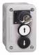 Schneider Electric XALE3441 Schneider Gehäuse Pfeil hoch ws Pfeil runter sw 3S mit 2Taster+1Schlüssel.