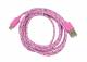 Synergy 21 S215455 Patchkabel USB2.0, 1m, A(St)/MicroB(St), textil/pink