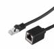 Patchkabel RJ45, CAT6 250Mhz, 0,5m schwarz, S-STP(S/FTP), LSZH, Stecker/Buchse(Verlängerung)