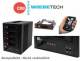 CRU DataPort 35450-0430-0000 CRU / Wiebetech - RTX Secure 410-SJ - 4-bay JBOD tower - AES256 encryption - 3 keys - 4x point-to-point eSATA - 0TB - US plug