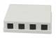 Patch Panel 4xTP, CAT6A, incl.Keystone Short mit Kabelklemme 20mm, Aufputz ABS, Weiss, Synergy 21,