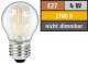LED filament drop lamp McShine ''Filed'', E27, 4W, 470lm, warm white, clear