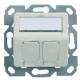 Boxes TP, UP, 2-fold, CAT6A, Keystone Slim-line, Alpine white, Synergy 21, 30 degrees for round duct installation boxes