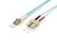 Equip fiber optic patch cable LC->SC 15.00m multimode duplex OM3 turq polybag