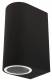 Wandleuchte McShine ''Oval-A'' schwarz, IP44, 2x GU10, Aluminium Gehäuse