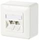 Metz Connect 130B11D20002-E BTR C6A module 2Port 180°M AP pure white surface-mounted connection unit